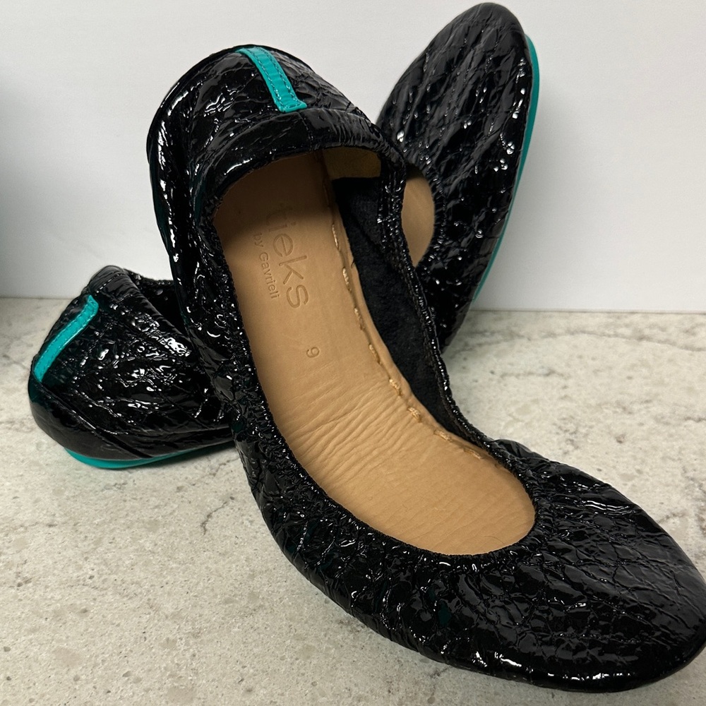 Tieks Shiny Black Ballet Flats - Picture 3 of 7